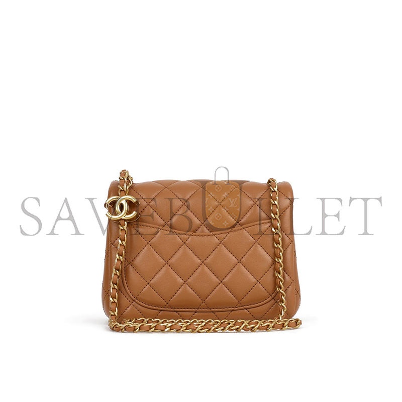 CHANEL MASTER FLAP BAG SHINY LANBSKIN AS5758 (18*13*7cm)